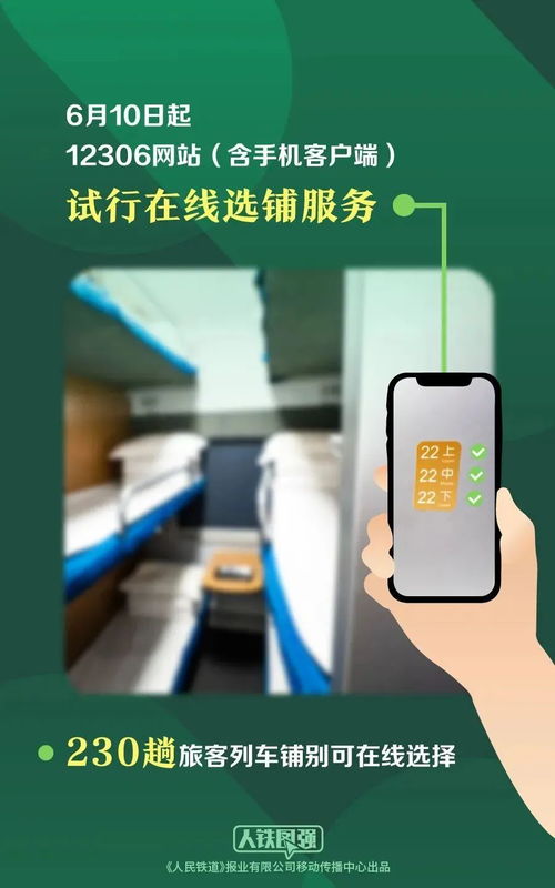 12306購票新體驗(yàn) 今起230趟列車試行在線選上下鋪